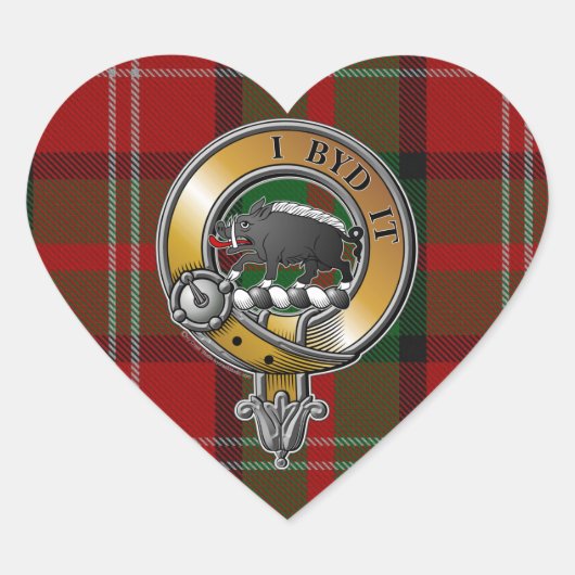 Nesbitt Tartan & Badge Hart Sticker (Voorkant)