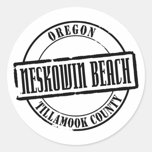 Neskowin Beach Titel Ronde Sticker (Voorkant)