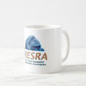 NESRA - Klassieke witte keramische Mok - Logo en c (Voorkant rechts)