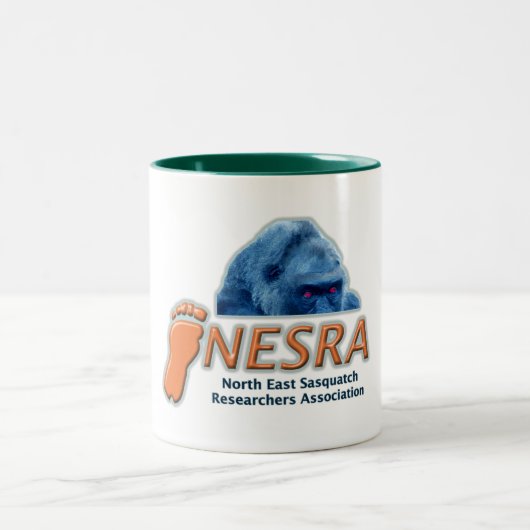 NESRA Two-Tone Ceramic Coffee Mok - White/Green (Center)