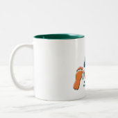 NESRA Two-Tone Ceramic Coffee Mok - White/Green (Links)