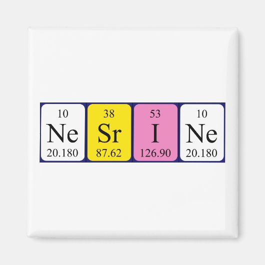 Nesrine periodieke table name magnet (Voorkant)