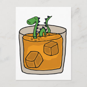 Ness Monster vergrendelen in Scotch Whiskey Glass Briefkaart