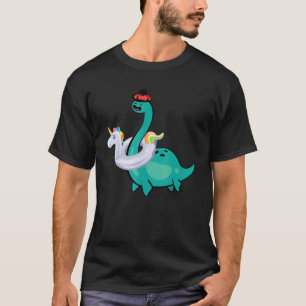 Nessie Eenhoorn Zwembad Opblaasbare Loch Ness Mons T-shirt