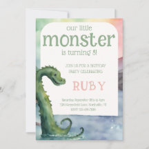 Nessie Little Monster Verjaardagsuitnodiging