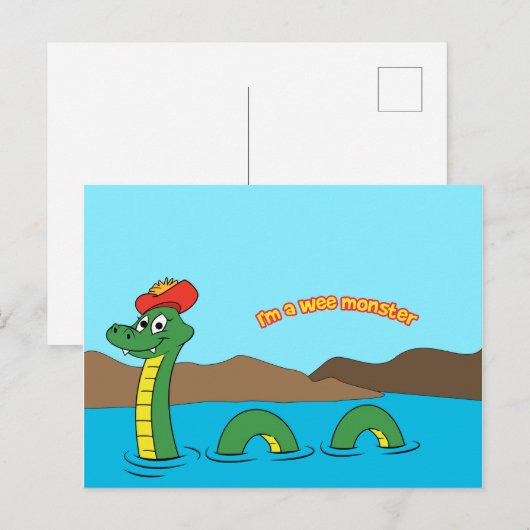 Nessie (Loch het Monster van Ness) Briefkaart (Voorkant / Achterkant)