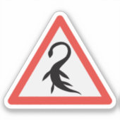 Nessie Loch Ness Plesiosaurus Road Sign. Sticker (Voorkant)