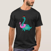 Nessie Pink Flamingo Inflatable Loch Ness Monster T-shirt (Voorkant)