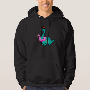Nessie Roze Flamingo Opblaasbare Loch Ness Monster Hoodie