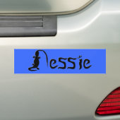 Nessie-tekst Bumpersticker (Op auto)