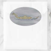 Nessie the Loch Ness Monster Ovale Sticker (Tas)