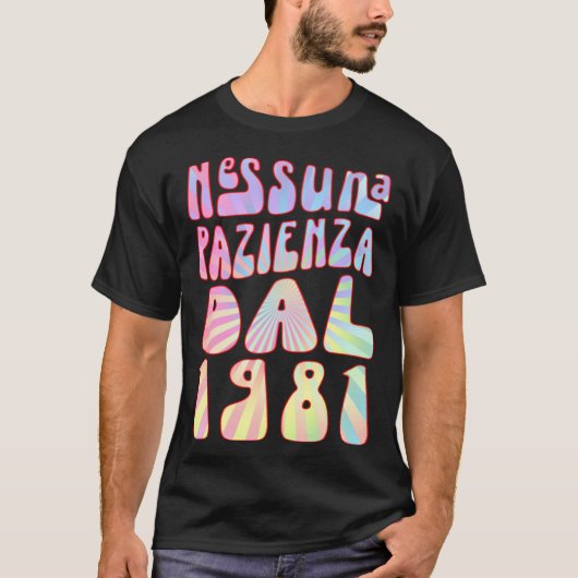 Nessuna Pazienza Dal 1981 42 Ani Compleanno Retrò T-shirt (Voorkant)