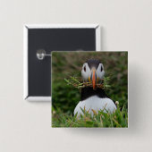Nest Builder Puffin Vierkante Button 5,1 Cm (Voorkant /achterkant)