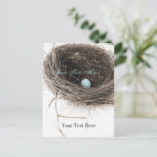 Nest en eieren briefkaart (Staand voorkant)