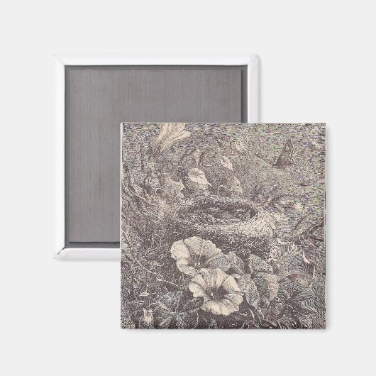 Nest, Flowers en Butterfly Magneet (Voorkant / Achterkant)