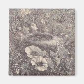 Nest, Flowers en Butterfly Magneet (Voorkant)