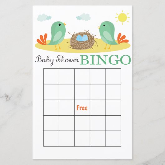Nest met de bingo van het baby shower van de Ei (Voorkant)