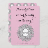 Nest Monogram Baby Girl Zwangerschap Aankondiging (Voorkant / Achterkant)