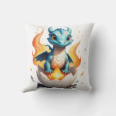 Nest of Fire Hatching Baby Dragon Kussen (Achterkant)
