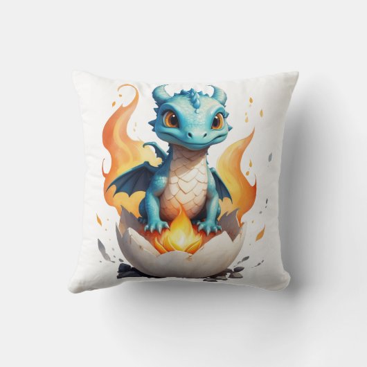 Nest of Fire Hatching Baby Dragon Kussen (Achterkant)