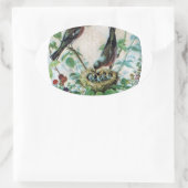 Nest of Joy: Familie's Voedende Jonge Geest Liefde Ovale Sticker (Tas)