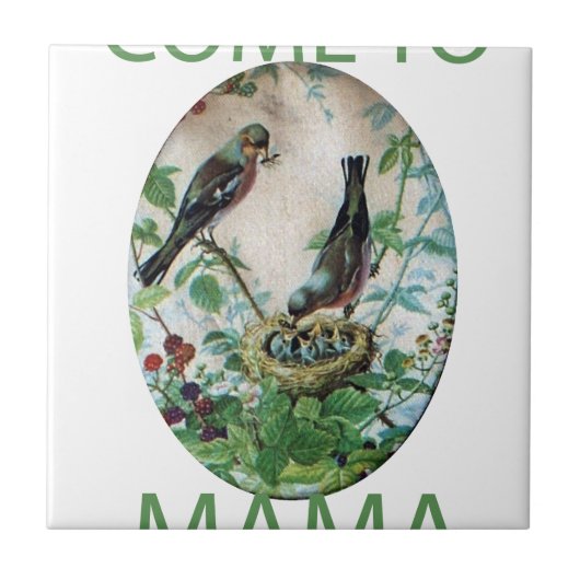 Nest of Joy: Familie's Voedende Jonge Geest Liefde Tegeltje (Voorkant)