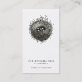 Nest of Twigs Feathered Nest Interior Design Visitekaartje (Voorkant)