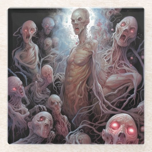 Nest of undode Zombies Horror Art Glazen Onderzetter (Voorkant)