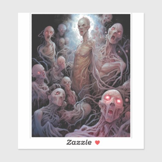 Nest of undode Zombies Horror Art Sticker (Vel)