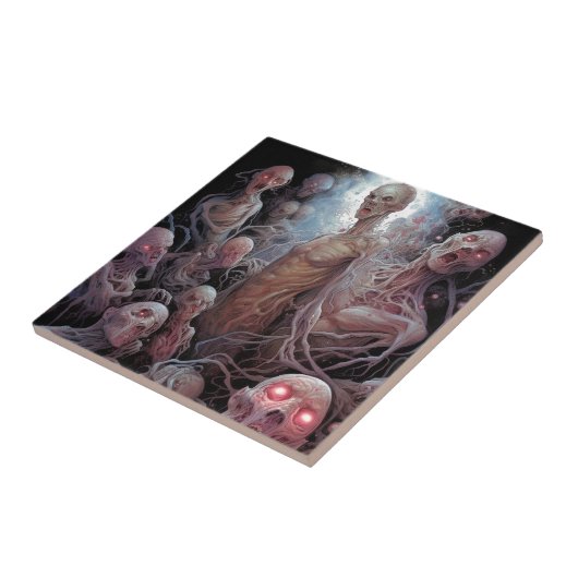 Nest of undode Zombies Horror Art Tegeltje (Zijkant)