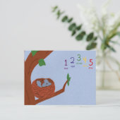 Nest Robin Eggs en Multicolored Numbers Briefkaart (Staand voorkant)
