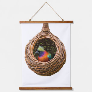 Nest van een Weaverbird Hangend Wandkleed