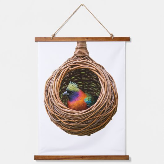 Nest van een Weaverbird Hangend Wandkleed (Voorkant)