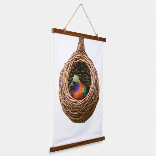 Nest van een Weaverbird Hangend Wandkleed (Gebogen)