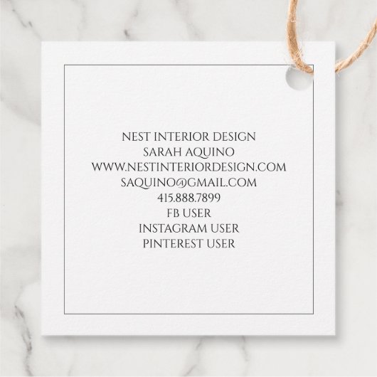 Nest van twigs Interior Design Hang Labels (Achterkant)