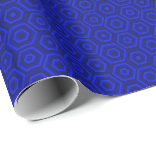 Nested Blue Hexagons Wrapping Paper Cadeaupapier (Rol Hoek)