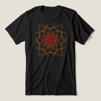 Nested Radial Design with Central Flower Motif Tri-Blend Shirt