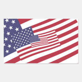 Nested USA Flags Stars and Stripes Rechthoekige Sticker