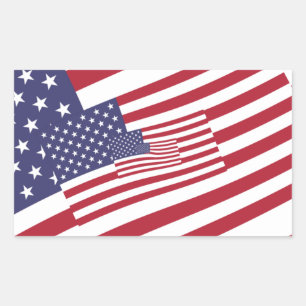 Nested USA Flags Stars and Stripes Rechthoekige Sticker