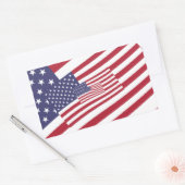 Nested USA Flags Stars and Stripes Rechthoekige Sticker (Envelop)