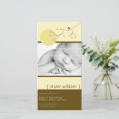 Nestelende vogel en familie Jongen geboorteaankond Aankondiging (Staand voorkant)