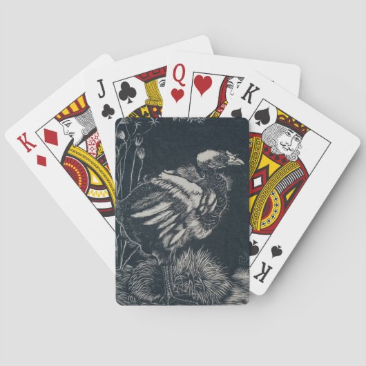 Nesteling vogel (door Jan Mankes) Pokerkaarten (Achterkant)