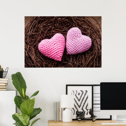 Nesten met hart poster (Thuiskantoor)