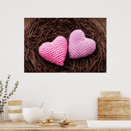 Nesten met hart poster (Keuken)
