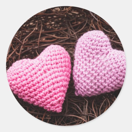 Nesten met hart ronde sticker (Voorkant)