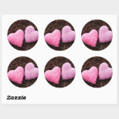 Nesten met hart ronde sticker (Vel)