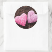 Nesten met hart ronde sticker (Tas)