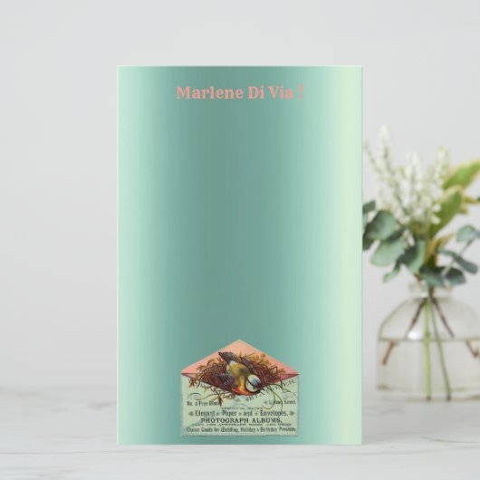  nestende vogelbenodigdheden briefpapier (Staand voorkant)