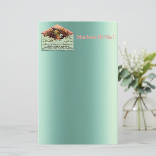  nestende vogelbenodigdheden briefpapier (Staand voorkant)