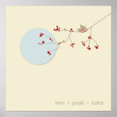 Nestende vogels en gezinsvriendelijke Baby-neurier Poster (Voorkant)